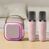 K12 Karaoke Machine Portable Bluetooth 5.3 Speaker with Wireless - Dual Mic - Pink